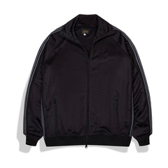 Needles Style Embroidered Butterfly Fine-Stripe Track Jacket - Black