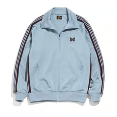 Needles Style Embroidered Butterfly Track Jacket - Light Blue/Burgundy
