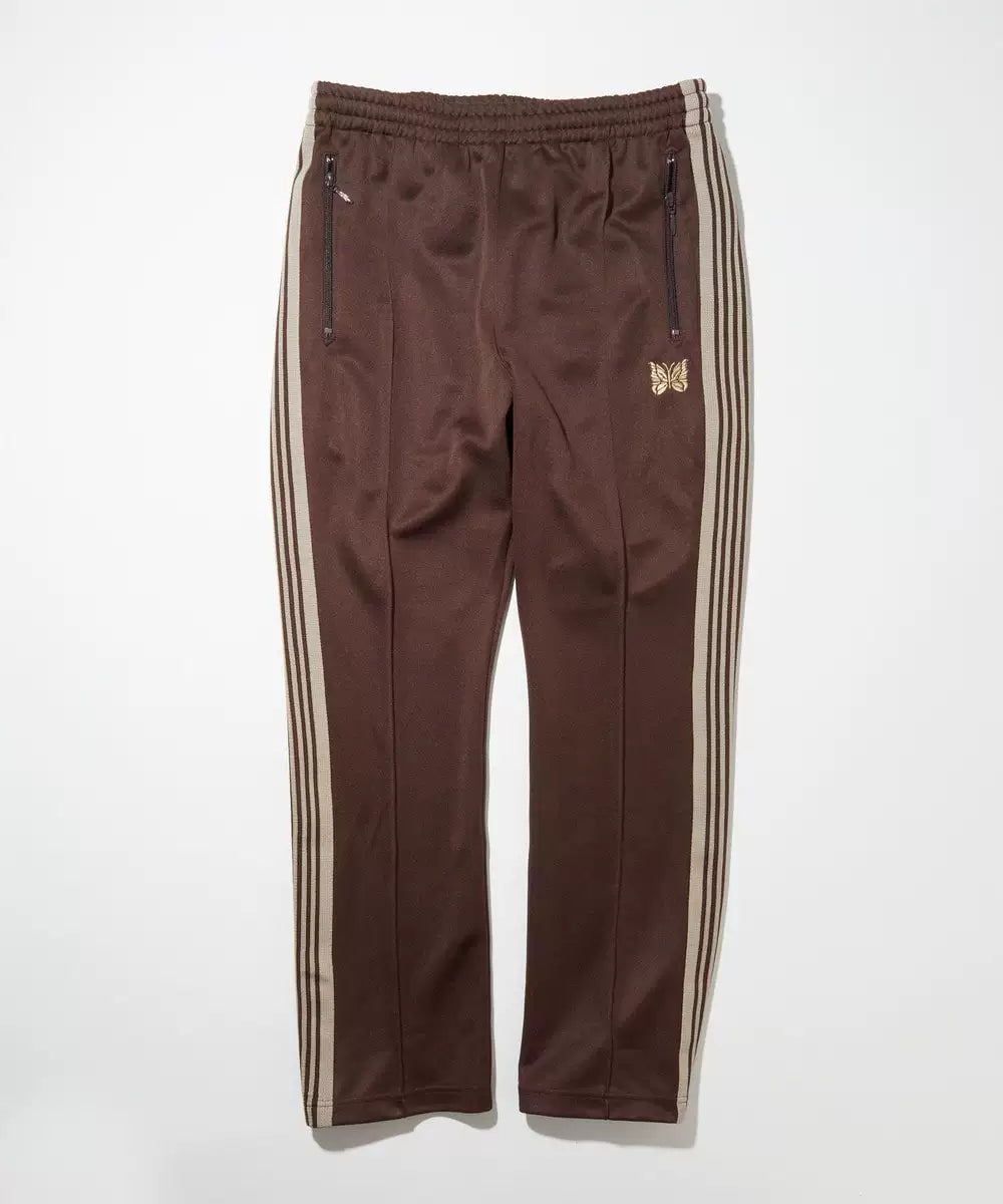 Needles Style Embroidered Butterfly Multi-Stripe Track Pants - Dark Brown/Off-White