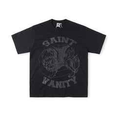 SAINT VANITY Winged Creature Graphic Short-Sleeve T-Shirt - Black / Charcoal