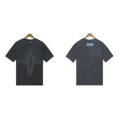Who Decides War Winged Anatomy Graphic T-Shirt - Washed Black/White