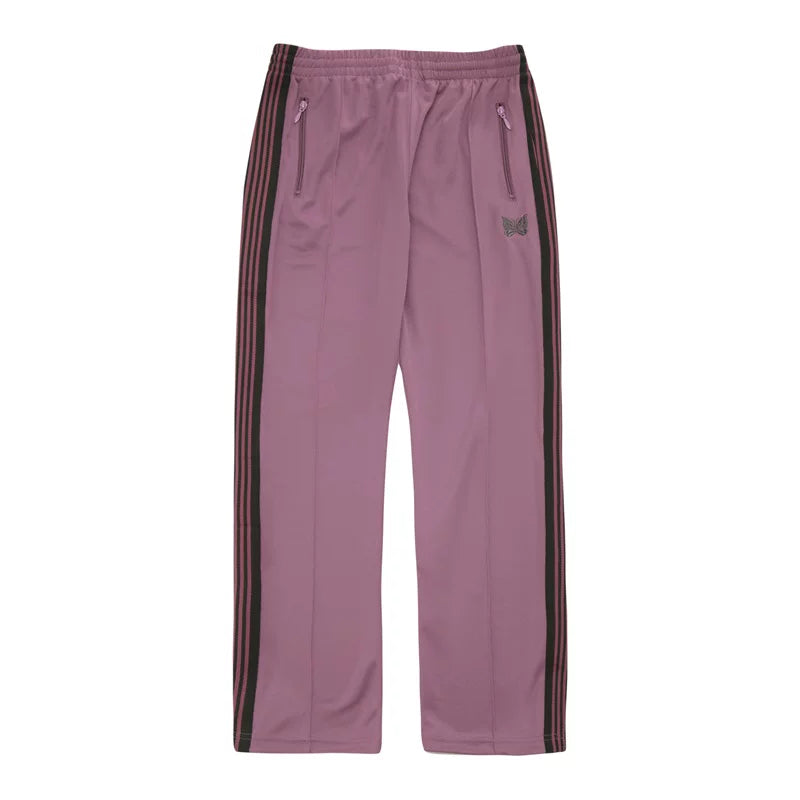 Needles Style Embroidered Butterfly Multi-Stripe Track Pants - Dusty Mauve/Dark