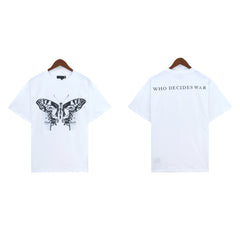 Who Decides War Butterfly Eye Graphic T-Shirt - White