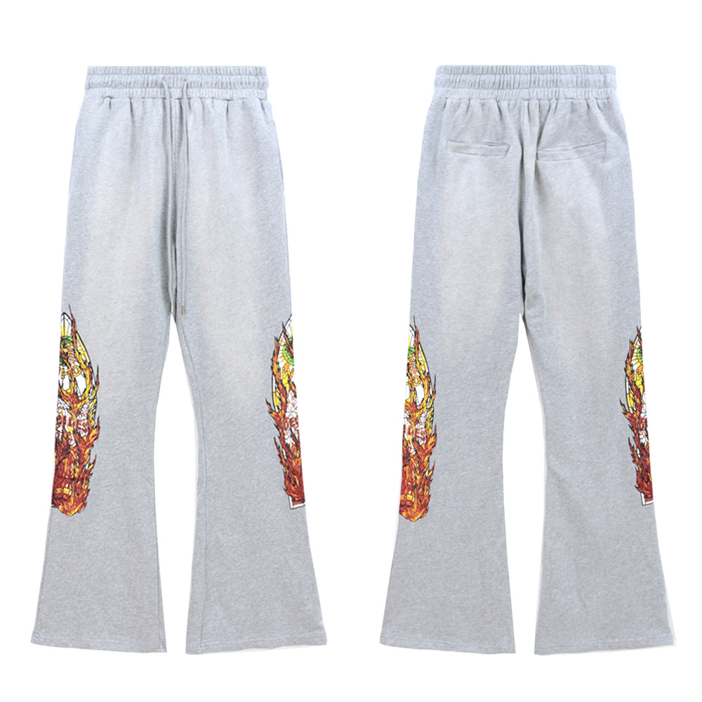 Who Decides War Flame Stained Glass Sweatpants - Light Grey/Silver