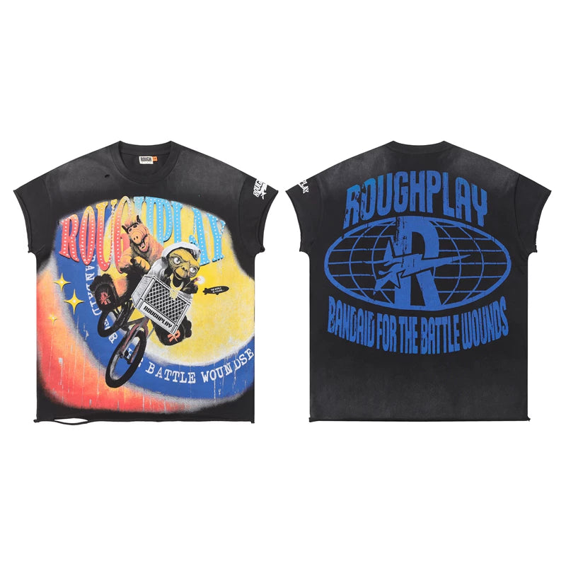 Rough Play "Bandaid for the Battle Wounds" Bicycle Graphic Sleeveless Tee