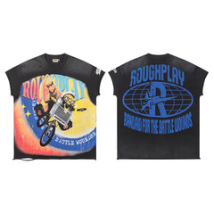 Rough Play "Bandaid for the Battle Wounds" Bicycle Graphic Sleeveless Tee