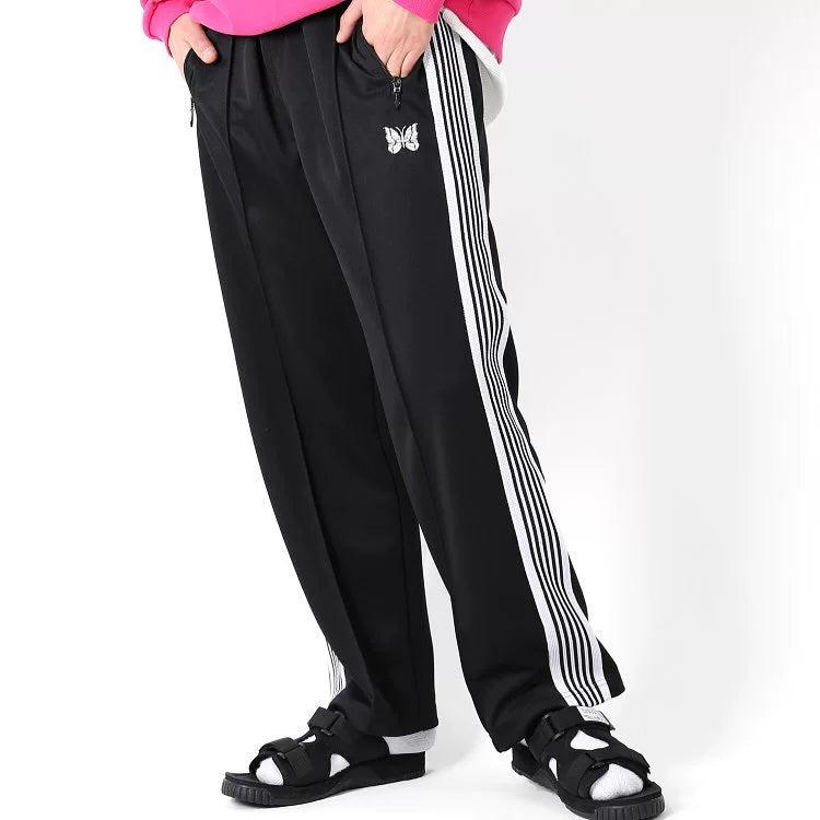 Needles Style Embroidered Butterfly Side-Tape Track Pants - Black/White