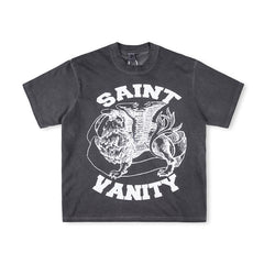 SAINT VANITY Winged Creature Graphic Short-Sleeve T-Shirt - Dark Grey