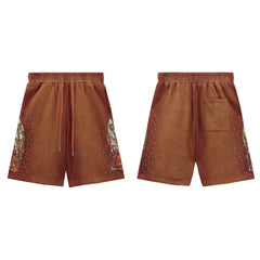 Who Decides War Flame Stained Glass Shorts - Brown/Copper Wash