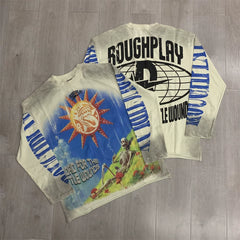 Roughplay Sun & Skull Graphic Heavyweight Long-Sleeve Tee - Vintage Sand