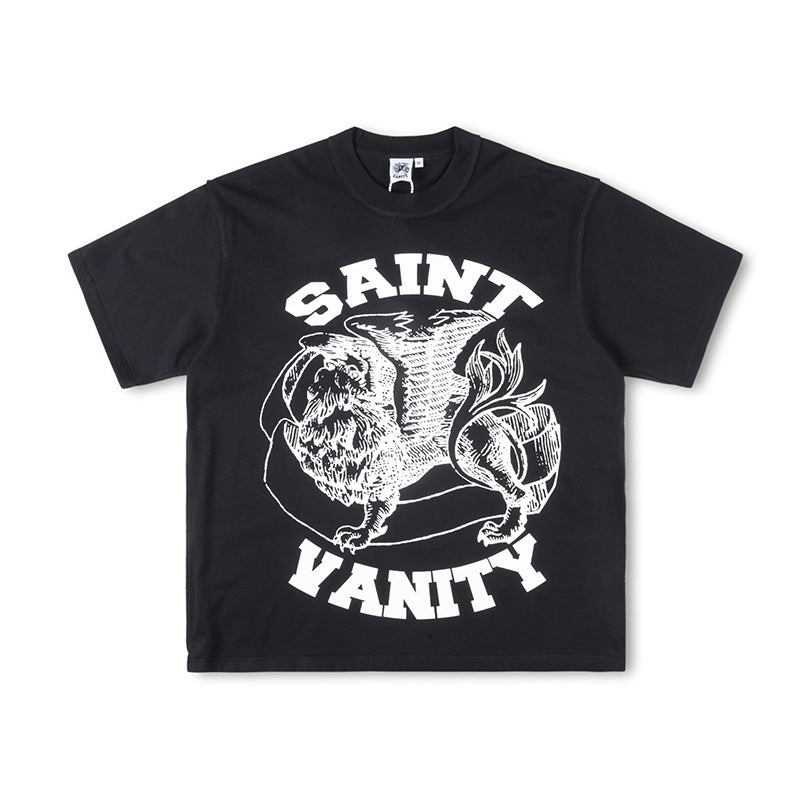 SAINT VANITY Vintage Winged Graphic Short-Sleeve T-Shirt - Black