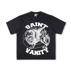 SAINT VANITY Vintage Winged Graphic Short-Sleeve T-Shirt - Black
