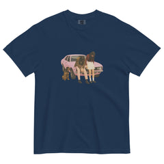 Pink Classic Car Graphic Heavyweight T-Shirt
