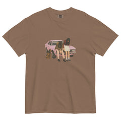 Pink Classic Car Graphic Heavyweight T-Shirt
