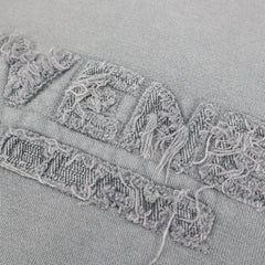 Plain Y2K Distressed Embroidered Graphic Hoodie
