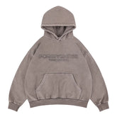 Plain Y2K Distressed Embroidered Graphic Hoodie
