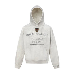 Washed Y2K Distressed Graphic Print Hoodie