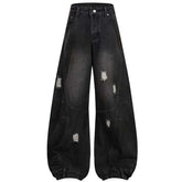 Wide Leg Y2K Distressed Denim Barrel Jeans