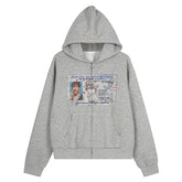 Y2K American ID Graphic Zip Up Hoodie