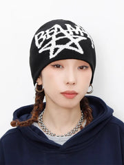Y2K Beam Star Graphic Beanie