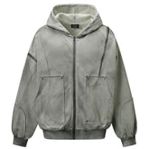 Y2K Diamond Rivet Patchwork Full Zip Up Hoodie