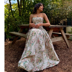 Y2K Elegant Floral Midi Dress