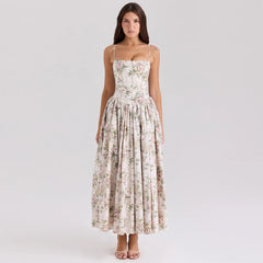 Y2K Elegant Floral Midi Dress