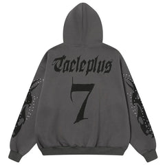 Y2K Fire Rhinestone Full Zip Up Hoodie