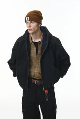 Y2K Fleece Lined Zip Up Hoodie Jacket