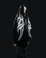 Y2K Gothic 'Satan Club' Graphic Scarf