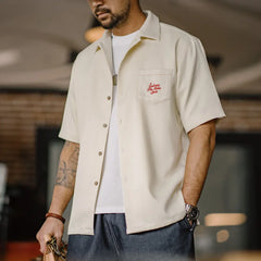 Y2K Hawaiian Embroidered Short Sleeve Work Shirt