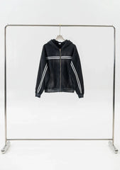Y2K Origin 360gsm Washed Ribbon Zip Up Hoodie