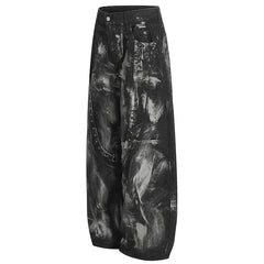Y2K Rivet Patchwork Painter Baggy Jeans