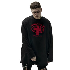Y2K Satan Club Graphic Long Sleeve Top T-Shirt