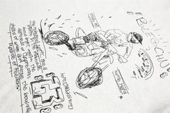 Y2K Sketchbook Bike Graphic Long Sleeve Top