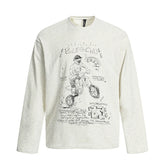 Y2K Sketchbook Bike Graphic Long Sleeve Top