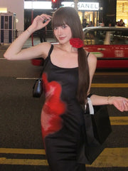 Y2K Slim Waist Long Dress