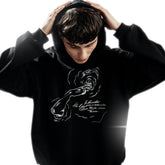 Y2K Smoking Portrait Graphic Hoodie