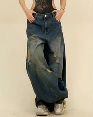 Y2K Super Baggy Distressed Womens Jeans