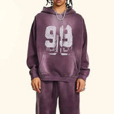 Y2K Washed Graphic "99" Hoodie