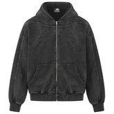 Y2K Washed Structured Full Zip Up Hoodie