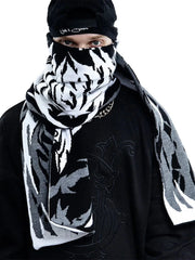 Y2K Winter Graphic Knitted Shawl Scarf