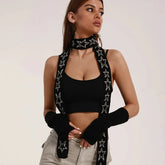 Y2K Womens Narrow Star Graphic Lengthened Scarf