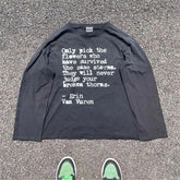 Y2K Words Of Wisdom Long Sleeve Graphic Top T Shirts