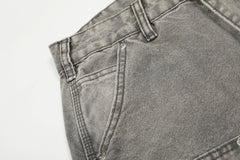 CapCabin Washed Utility Distressed Denim Jeans