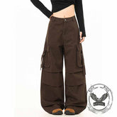 American Street Letter Print Multi-Pocket Cargo Pants
