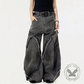 American Vintage Distressed Raw-Edge Scimitar Jeans