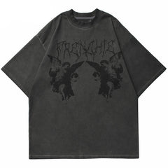 Angel Dark Print Y2K T-Shirts