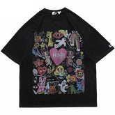 Angels Print Mens Y2K Graphic Tees