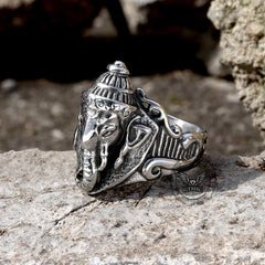 Auspicious Elephant Stainless Steel Animal Ring